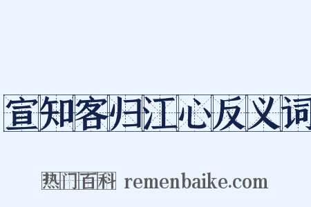 宣知客归江心反义词是什么意思的图片